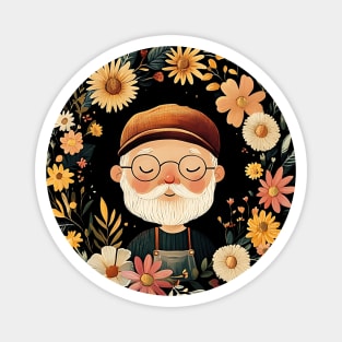 Cozy Grandpa Art – Heartwarming Vintage Illustration Magnet